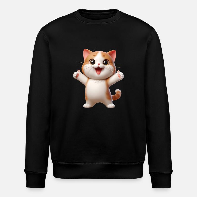 Katze 1 - Stanley/Stella Unisex Bio-Sweatshirt ROLLER - Schwarz