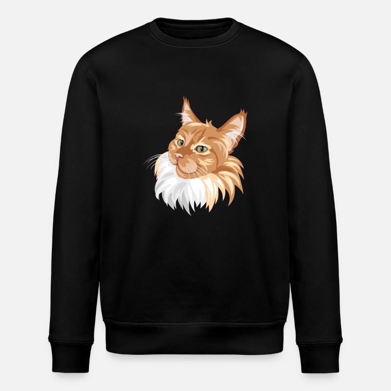 Portrait de chat roux - Sweat bio ROLLER Stanley/Stella Unisexe - noir