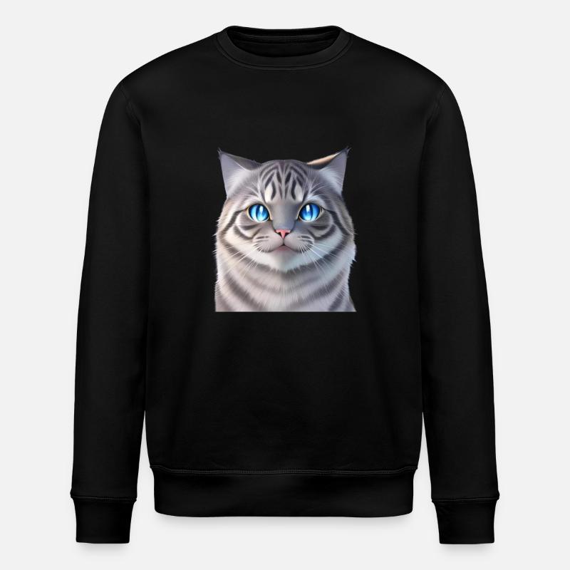 Die Weiße Katze - Stanley/Stella Unisex Bio-Sweatshirt ROLLER - Schwarz