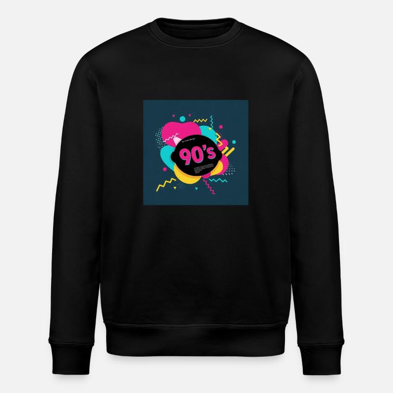 90s vibes - Stanley/Stella ROLLER Unisex Organic Sweatshirt - black