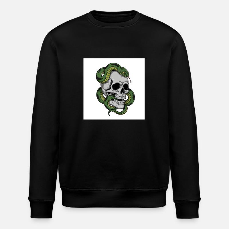Schädel & Schlange – Symbol des Todes - Stanley/Stella Unisex Bio-Sweatshirt ROLLER - Schwarz