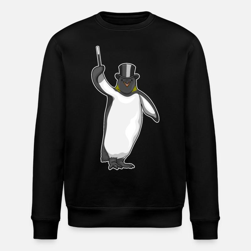 Penguin Wizard Wand - Stanley/Stella ROLLER Unisex Organic Sweatshirt - black