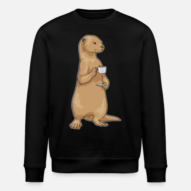 Otter Coffee Mug - Stanley/Stella ROLLER Unisex Organic Sweatshirt - black