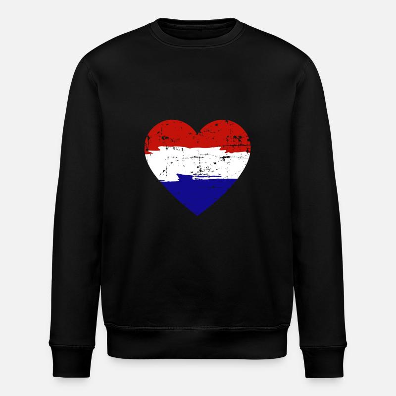 Drapeau du cœur des Pays-Bas - Sweat bio ROLLER Stanley/Stella Unisexe - noir