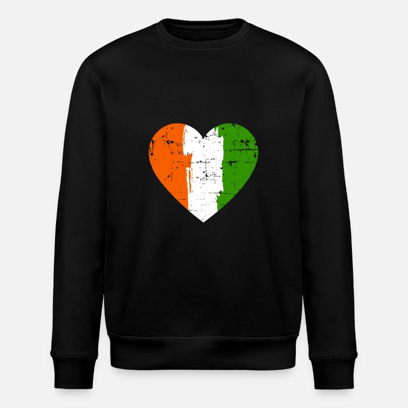 Drapeau du cœur de l’Irlande - Sweat bio ROLLER Stanley/Stella Unisexe - noir