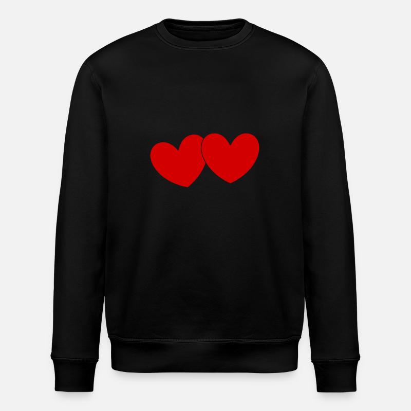 Valentines Red Heart, Valentine's Day - Stanley/Stella ROLLER Unisex Organic Sweatshirt - black
