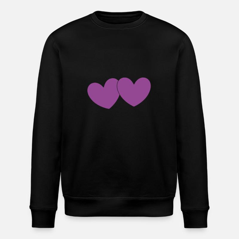 Valentine's Day Heart Violet Couples - Stanley/Stella ROLLER Unisex Organic Sweatshirt - black