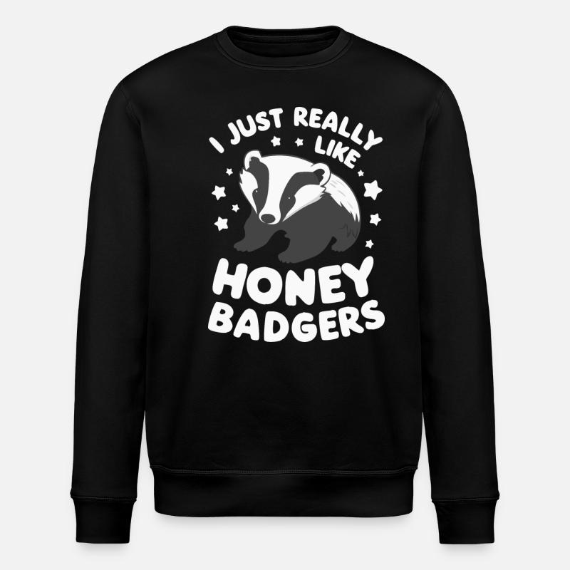 Badger Honey Badger Animal - Stanley/Stella ROLLER Unisex Organic Sweatshirt - black