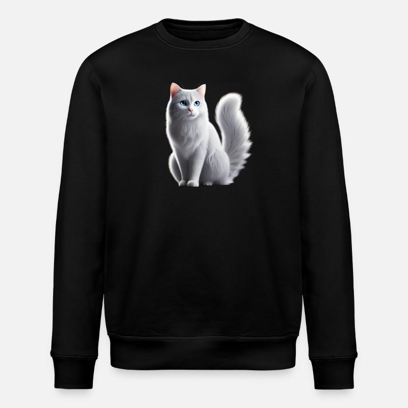 Chat Blanc Yeux Bleus - Sweat bio ROLLER Stanley/Stella Unisexe - noir
