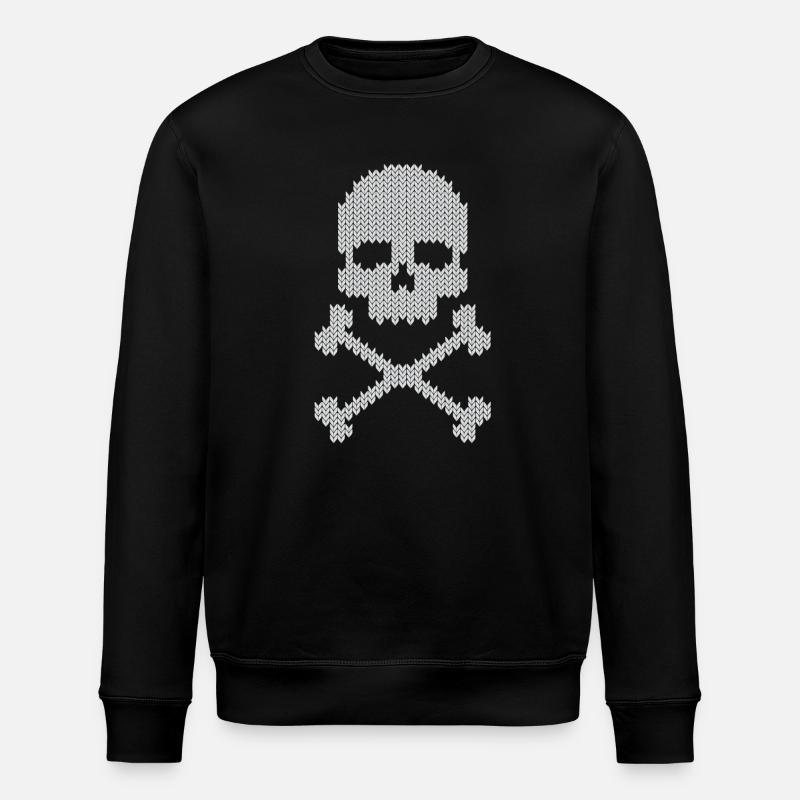 Schädel skull gestrickte - Stanley/Stella Unisex Bio-Sweatshirt ROLLER - Schwarz