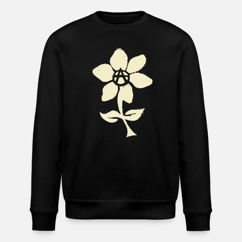 anarchistische Blüte - Stanley/Stella Unisex Bio-Sweatshirt ROLLER - Schwarz