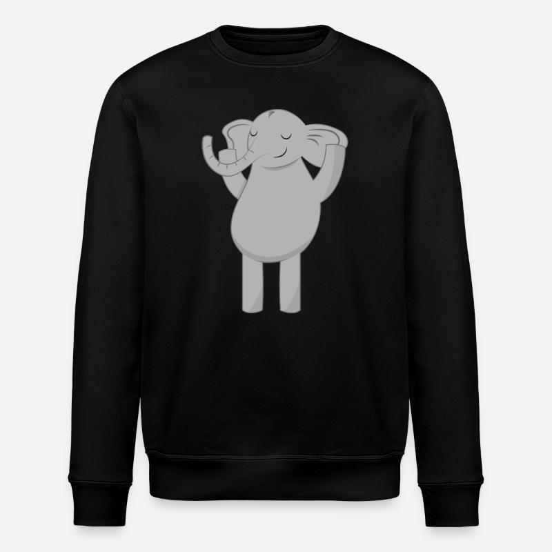 Elefant Elefanten - Stanley/Stella Unisex Bio-Sweatshirt ROLLER - Schwarz