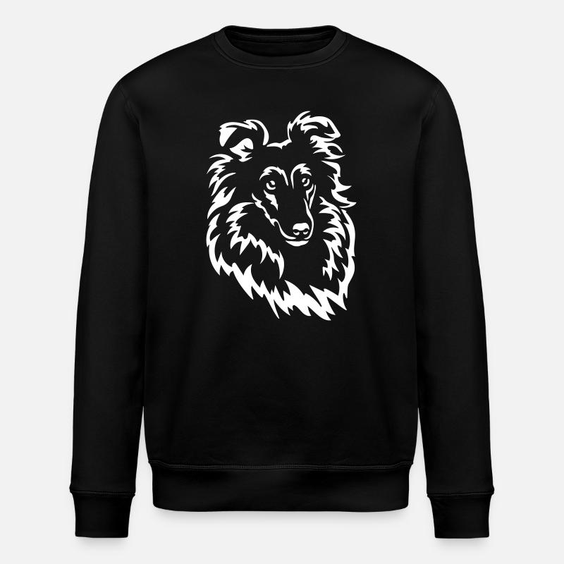 Sheltie Head "Black Edition" - Stanley/Stella ROLLER Unisex Organic Sweatshirt - black