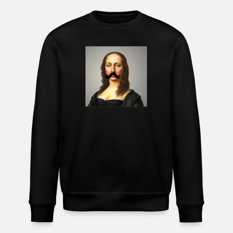 Mona lisa mit Schnurrbart! - Stanley/Stella Unisex Bio-Sweatshirt ROLLER - Schwarz