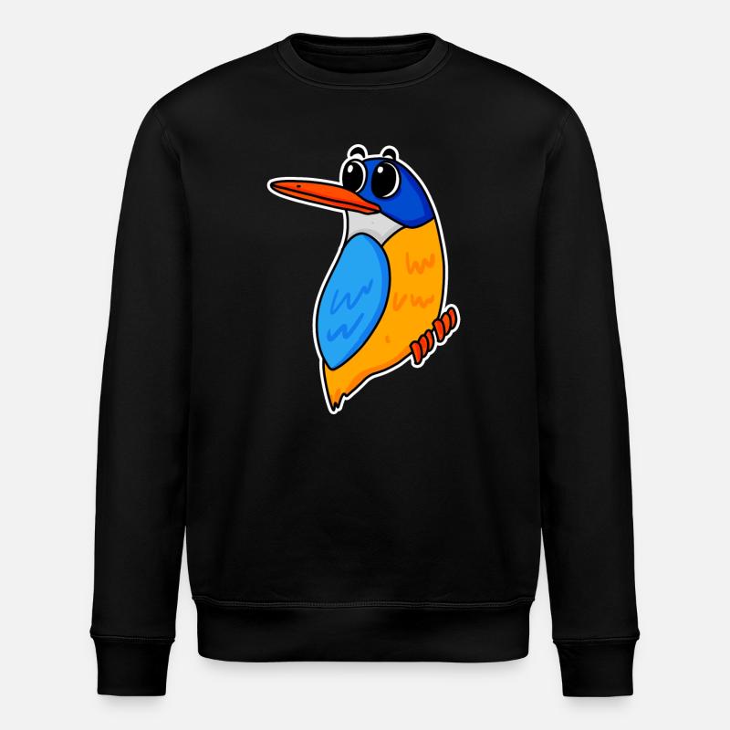 Cute kingfisher - Stanley/Stella ROLLER Unisex Organic Sweatshirt - black