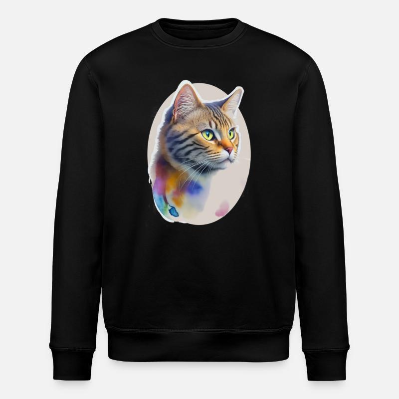 Cat - Stanley/Stella ROLLER Unisex Organic Sweatshirt - black