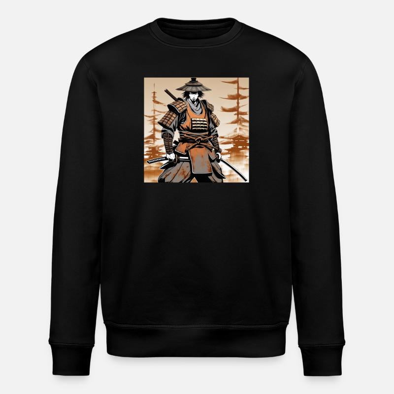 Samurai im Ocker-Rüstungsstil - Stanley/Stella Unisex Bio-Sweatshirt ROLLER - Schwarz