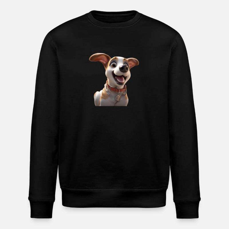 Glücklicher Hund - Stanley/Stella Unisex Bio-Sweatshirt ROLLER - Schwarz