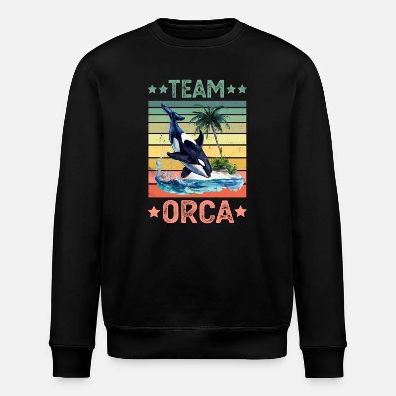 Orca Killerwal - Stanley/Stella Unisex Bio-Sweatshirt ROLLER - Schwarz