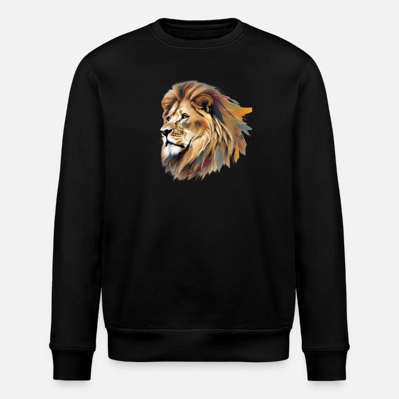 Farbenfroher Löwenkopf - Stanley/Stella Unisex Bio-Sweatshirt ROLLER - Schwarz