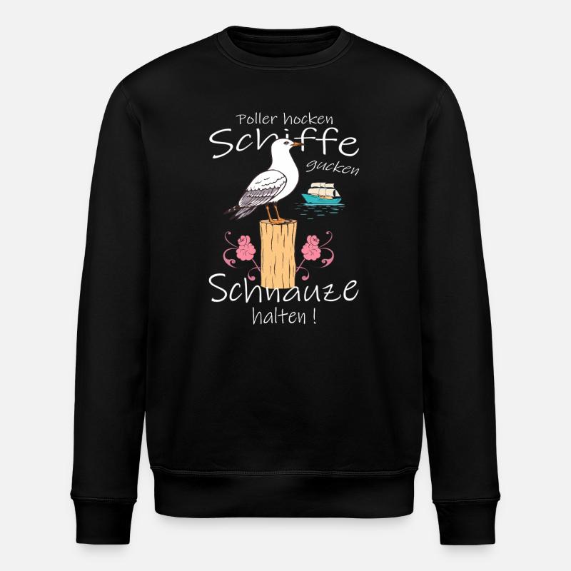 Lustige Möwe - Stanley/Stella Unisex Bio-Sweatshirt ROLLER - Schwarz