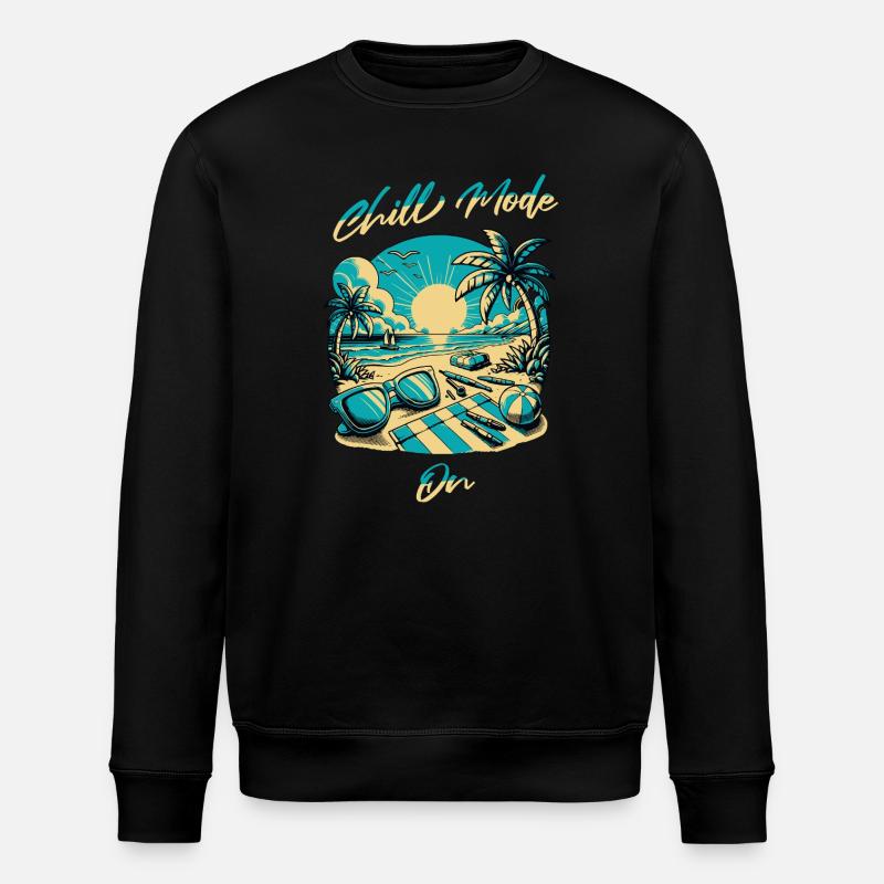 Strandsonne Chill Mode Design - Stanley/Stella Unisex Bio-Sweatshirt ROLLER - Schwarz