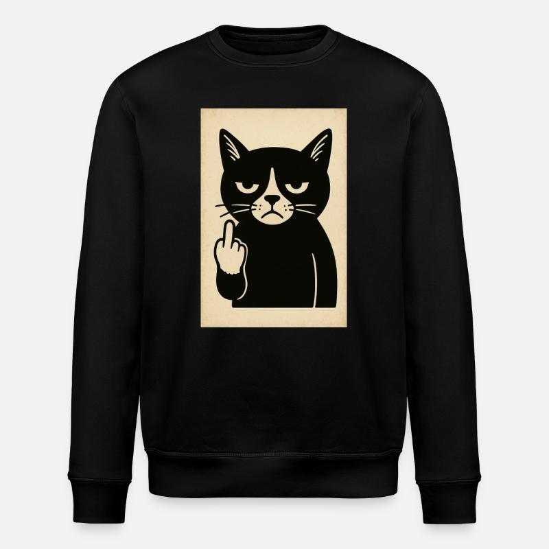 Grumpy Kitten - Stanley/Stella ROLLER Unisex Organic Sweatshirt - black