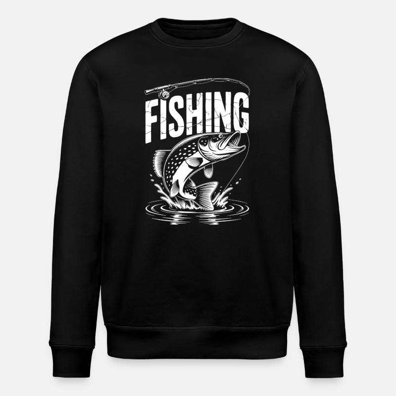 Fischen Hecht Spike Angeln - Stanley/Stella Unisex Bio-Sweatshirt ROLLER - Schwarz