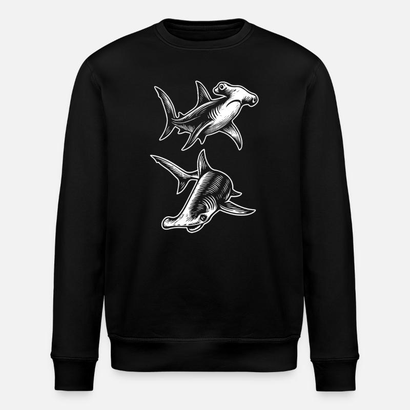 Hammerhead shark gift - Stanley/Stella ROLLER Unisex Organic Sweatshirt - black
