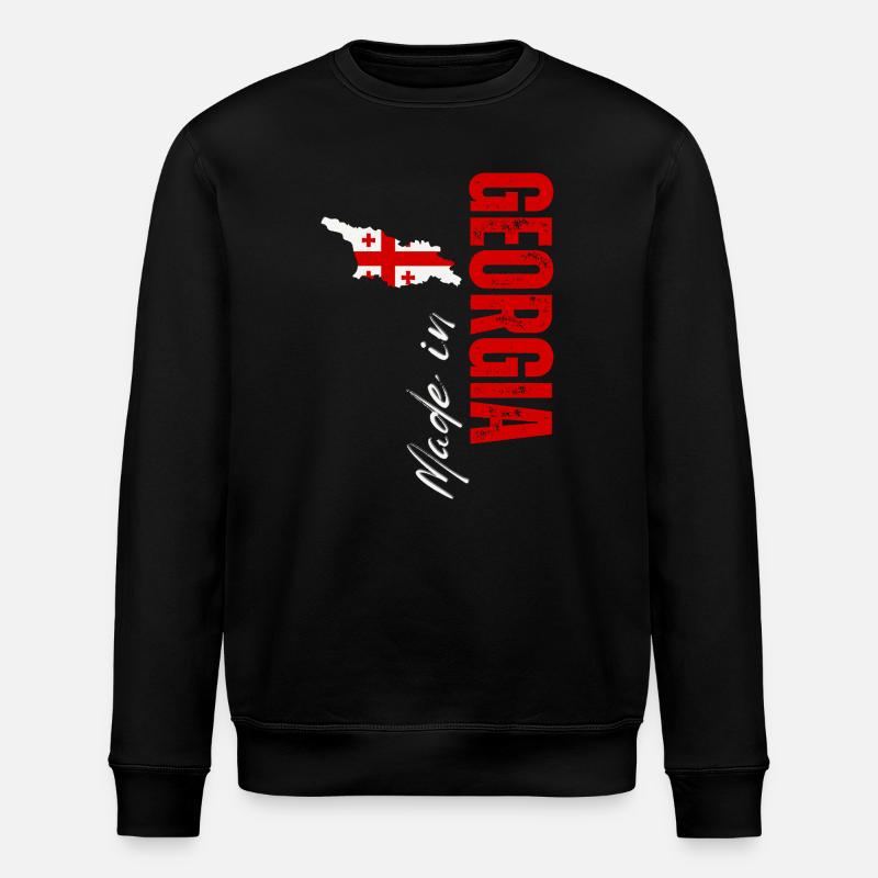 Made in Georgia, vertical design - Stanley/Stella ROLLER Unisex Organic Sweatshirt - black