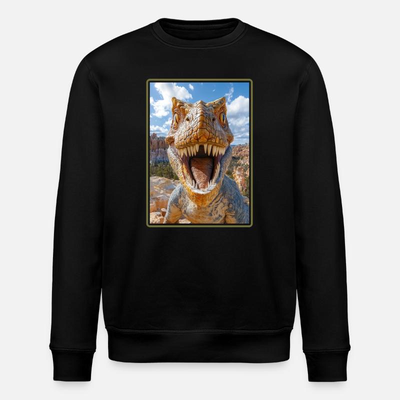 Dino Saurier Dinosaurier - Stanley/Stella Unisex Bio-Sweatshirt ROLLER - Schwarz