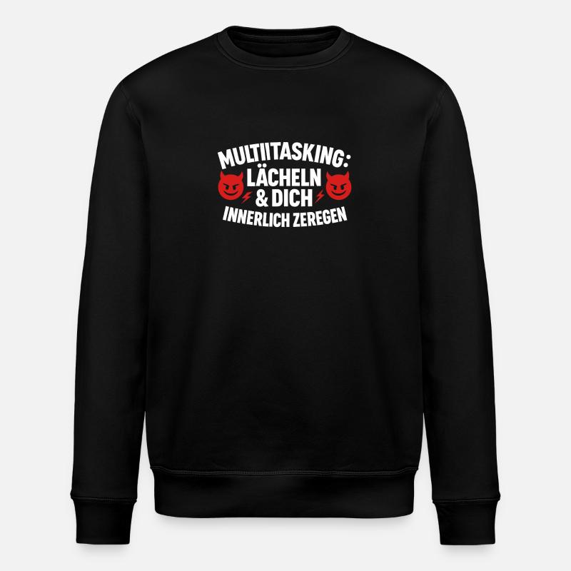 Multitasking Internally disassembling smiles - Stanley/Stella ROLLER Unisex Organic Sweatshirt - black