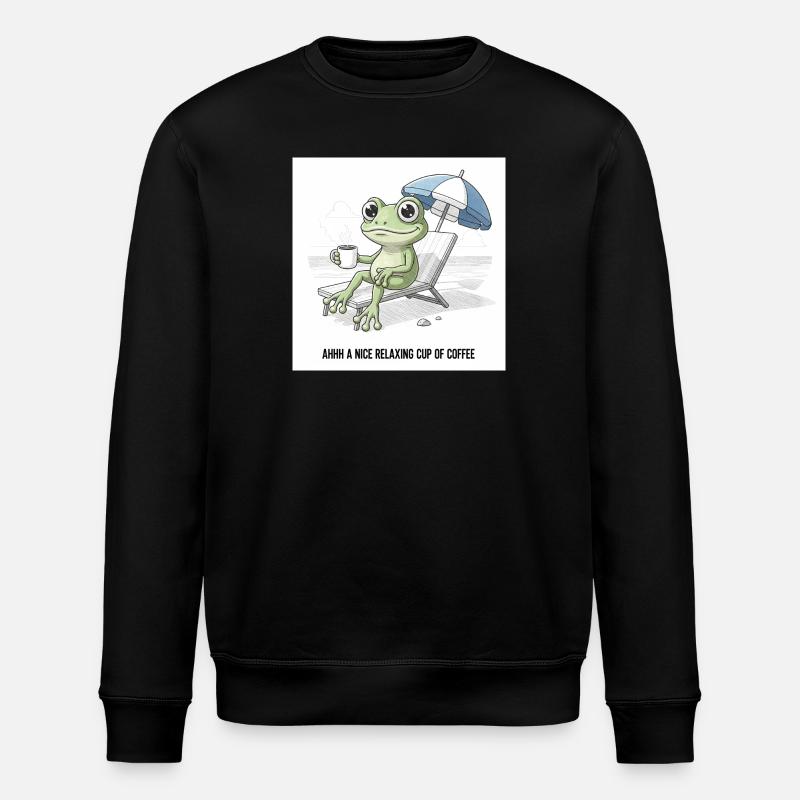 Frosch Strand Kaffee Chill - Stanley/Stella Unisex Bio-Sweatshirt ROLLER - Schwarz