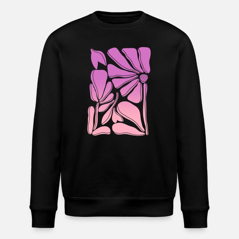 Flower power pink gradient - Stanley/Stella Unisex Bio-Sweatshirt ROLLER - Schwarz