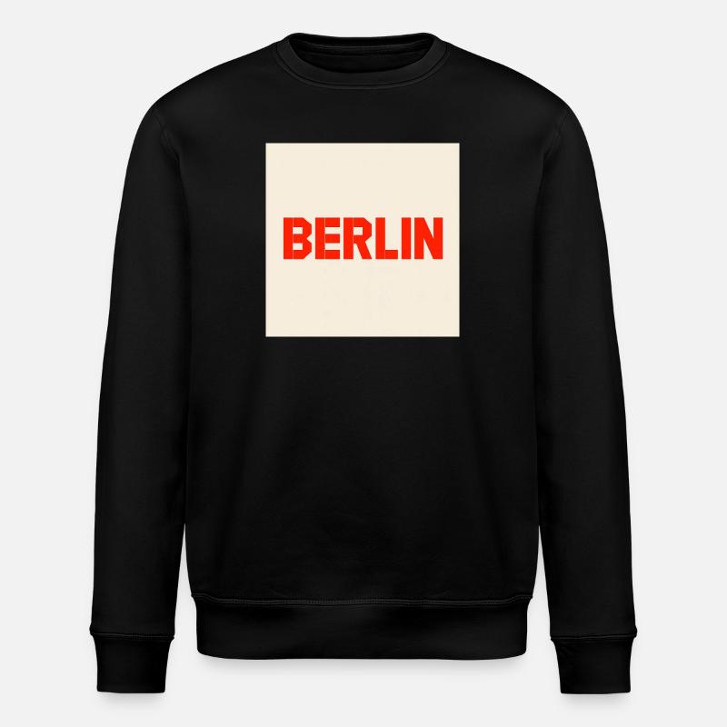 Berlin Bold Block Text - Stanley/Stella ROLLER Unisex Organic Sweatshirt - black