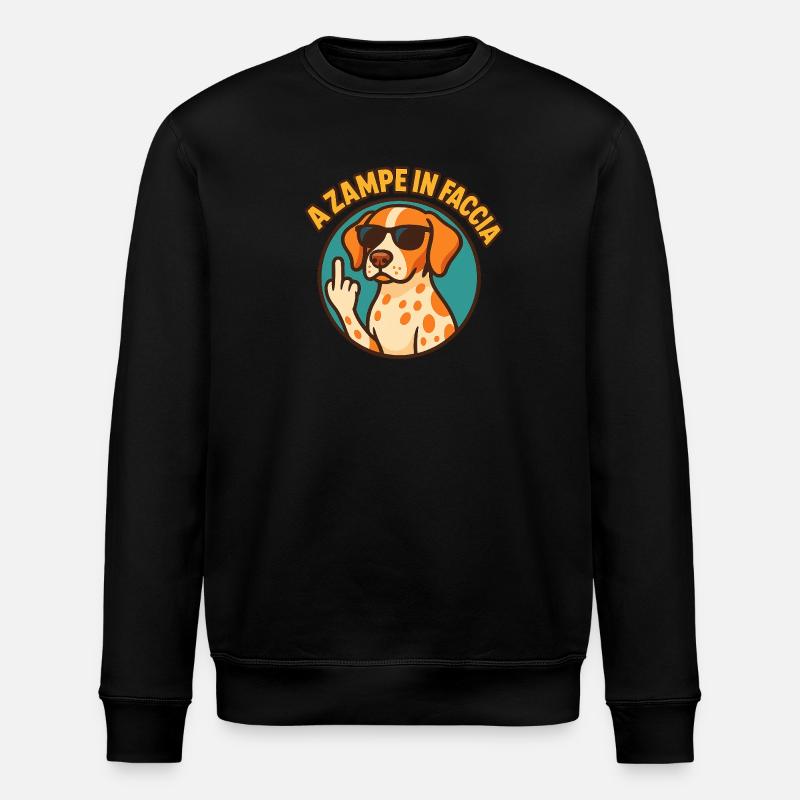 Mit den Pfoten im Gesicht - Stanley/Stella Unisex Bio-Sweatshirt ROLLER - Schwarz
