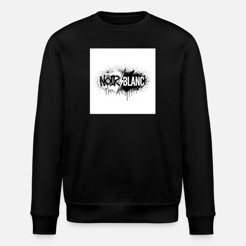 North White Graffiti Flash - Stanley/Stella ROLLER Unisex Organic Sweatshirt - black