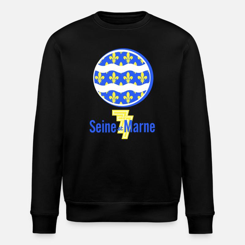 Logo seine et marne 77 - Sweat bio ROLLER Stanley/Stella Unisexe - noir
