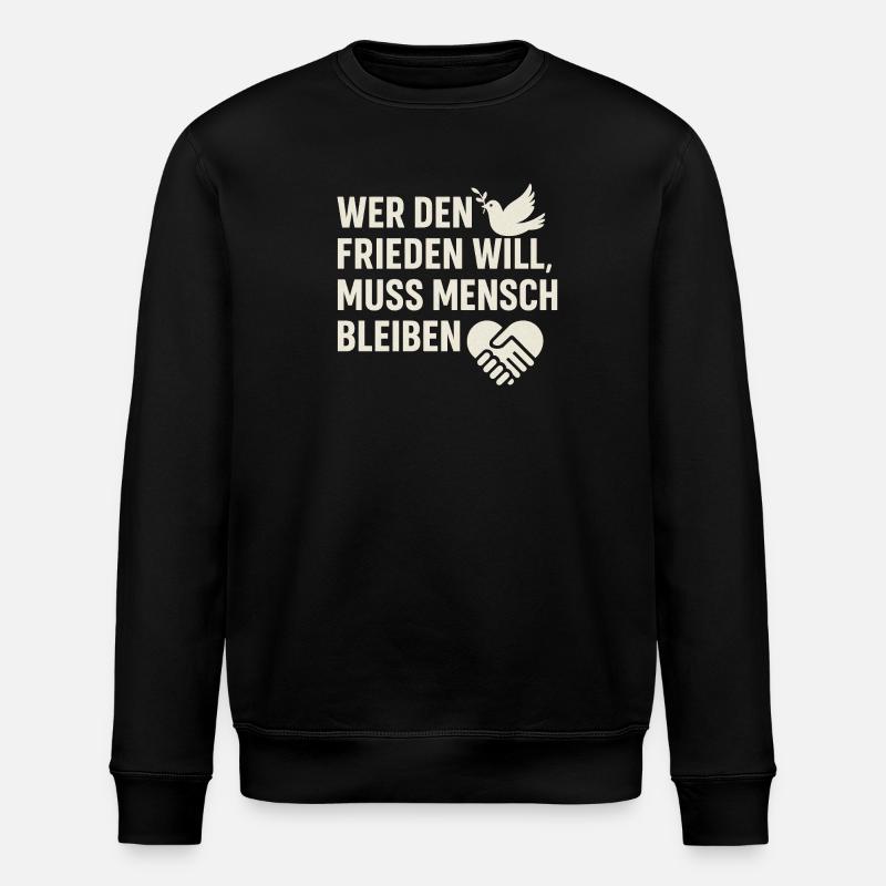 Paix et humanité - Sweat bio ROLLER Stanley/Stella Unisexe - noir