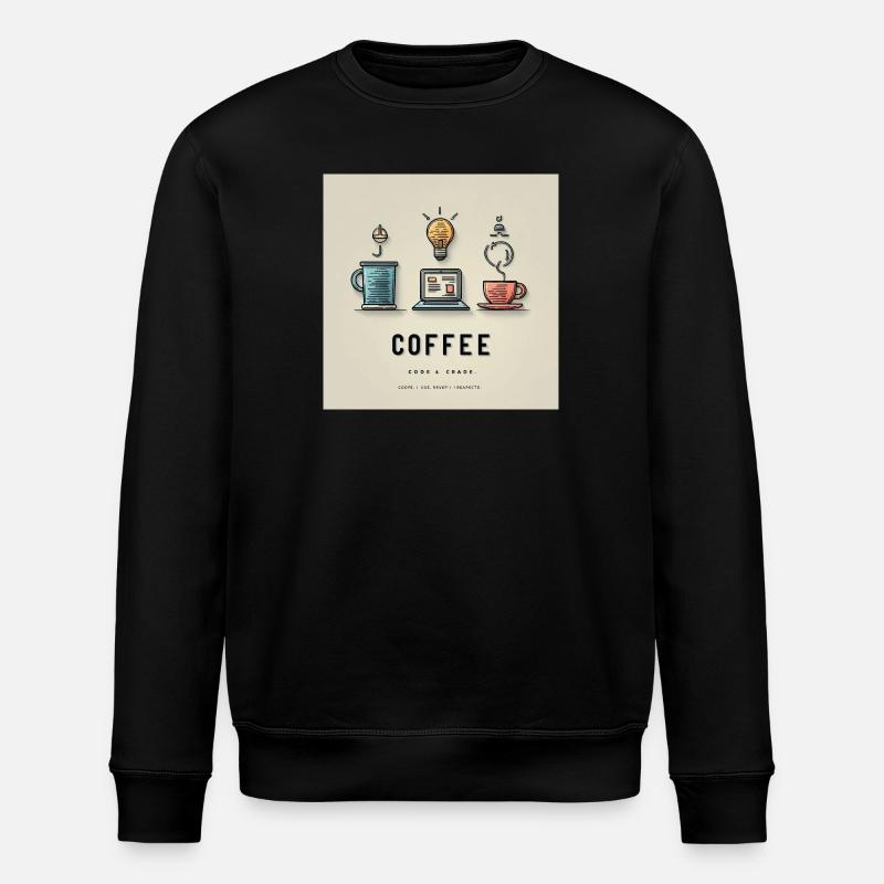 Coffee Code Design - Stanley/Stella ROLLER Unisex Organic Sweatshirt - black