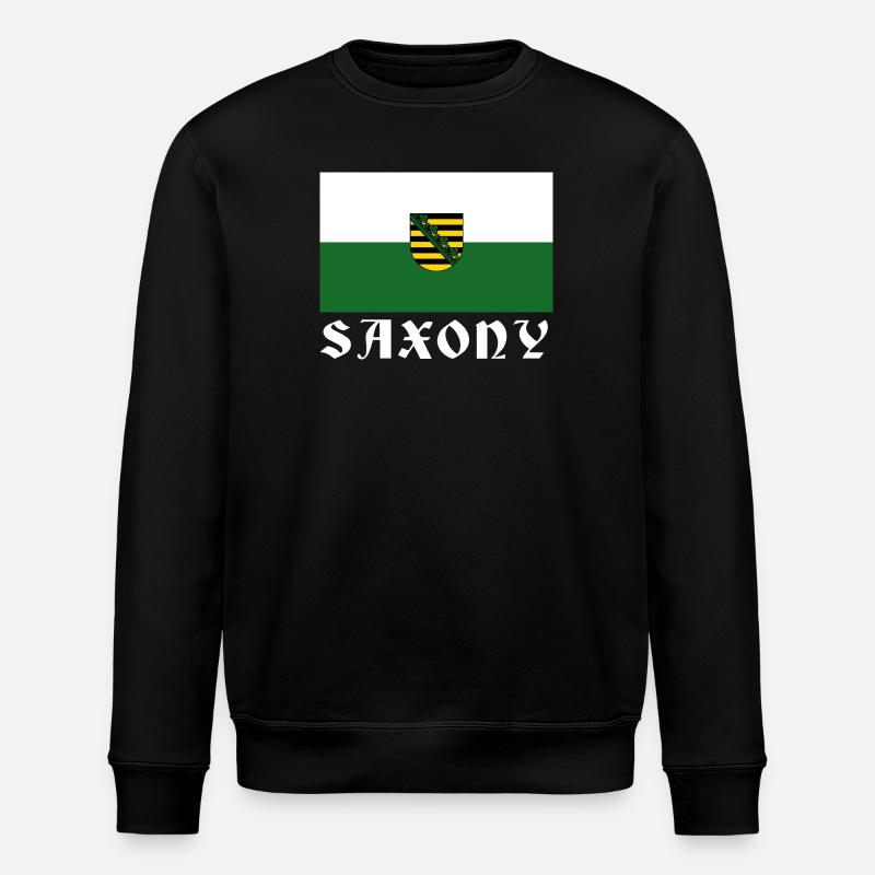 Flagge Sachsens mit Wappen - Stanley/Stella Unisex Bio-Sweatshirt ROLLER - Schwarz