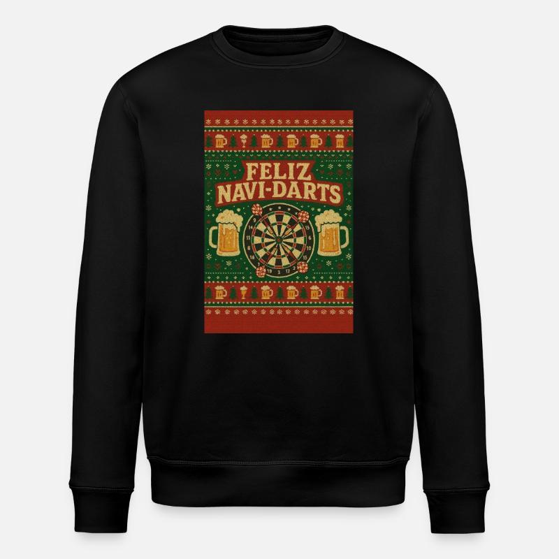Feliz Navi Darts Weihnachts-Dartboard - Stanley/Stella Unisex Bio-Sweatshirt ROLLER - Schwarz