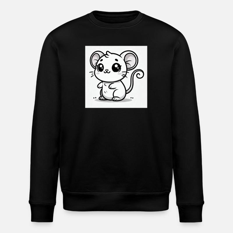 Souris Kawaii Noir Blanc - Sweat bio ROLLER Stanley/Stella Unisexe - noir