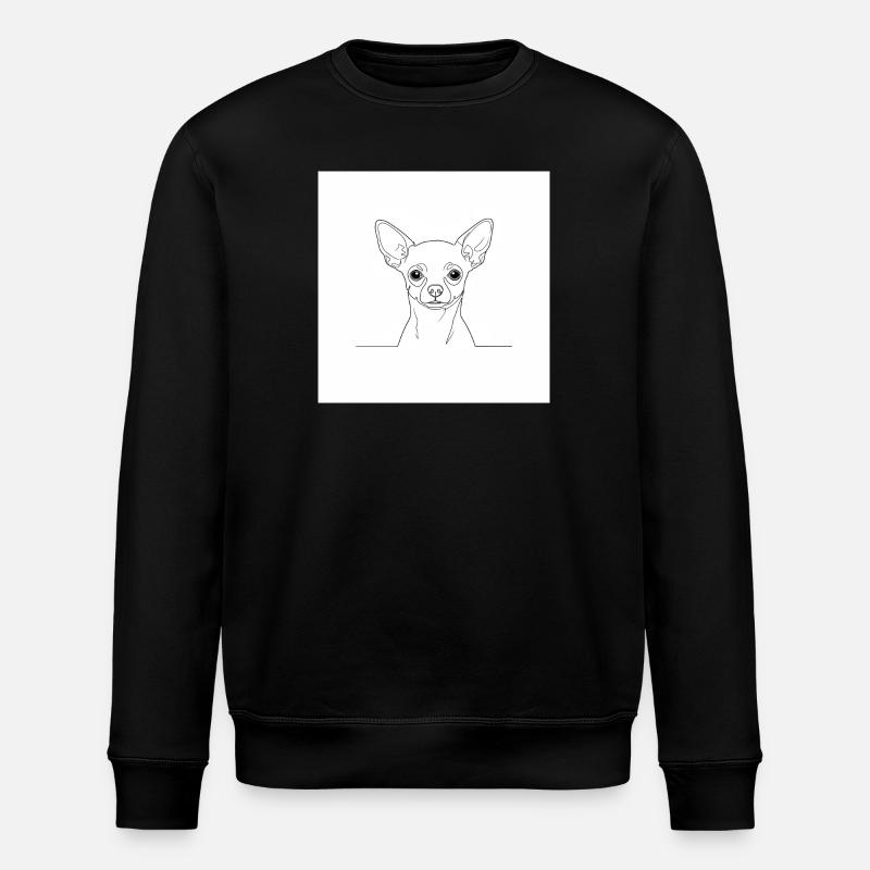 Chihuahua Linien Minimal - Stanley/Stella Unisex Bio-Sweatshirt ROLLER - Schwarz