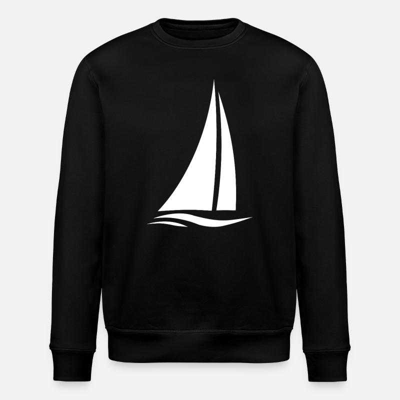 Voilier blanc sur les vagues - Sweat bio ROLLER Stanley/Stella Unisexe - noir