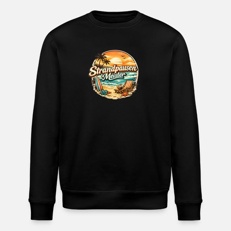 Beach Breaks Master Retro - Stanley/Stella ROLLER Unisex Organic Sweatshirt - black