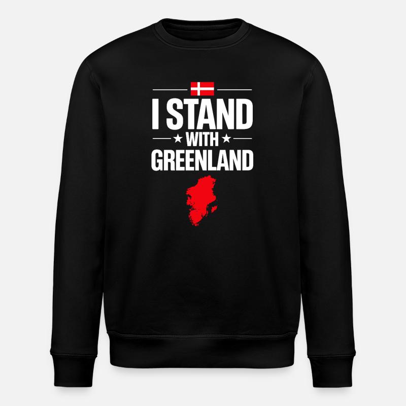 Greenland Flag Card Support - Stanley/Stella ROLLER Unisex Organic Sweatshirt - black