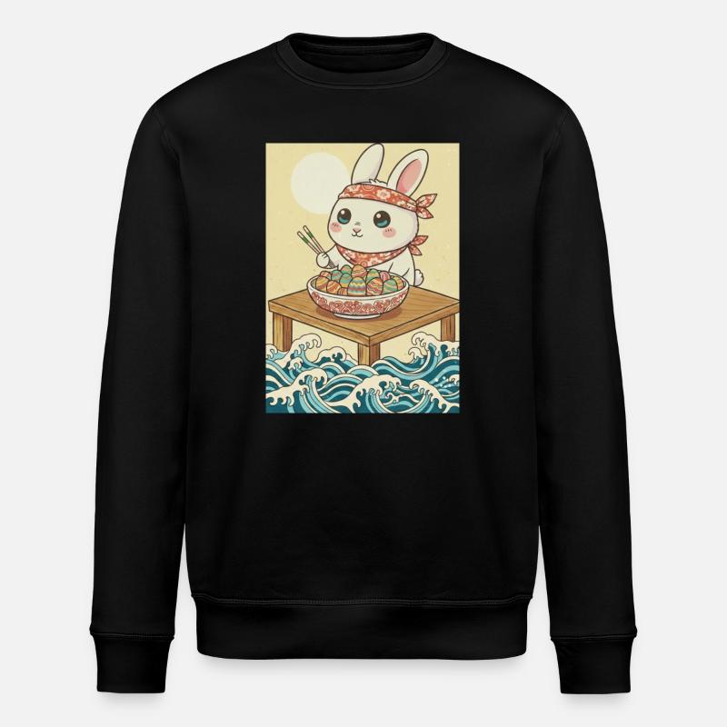 Kawaii Oster Hase - Stanley/Stella Unisex Bio-Sweatshirt ROLLER - Schwarz