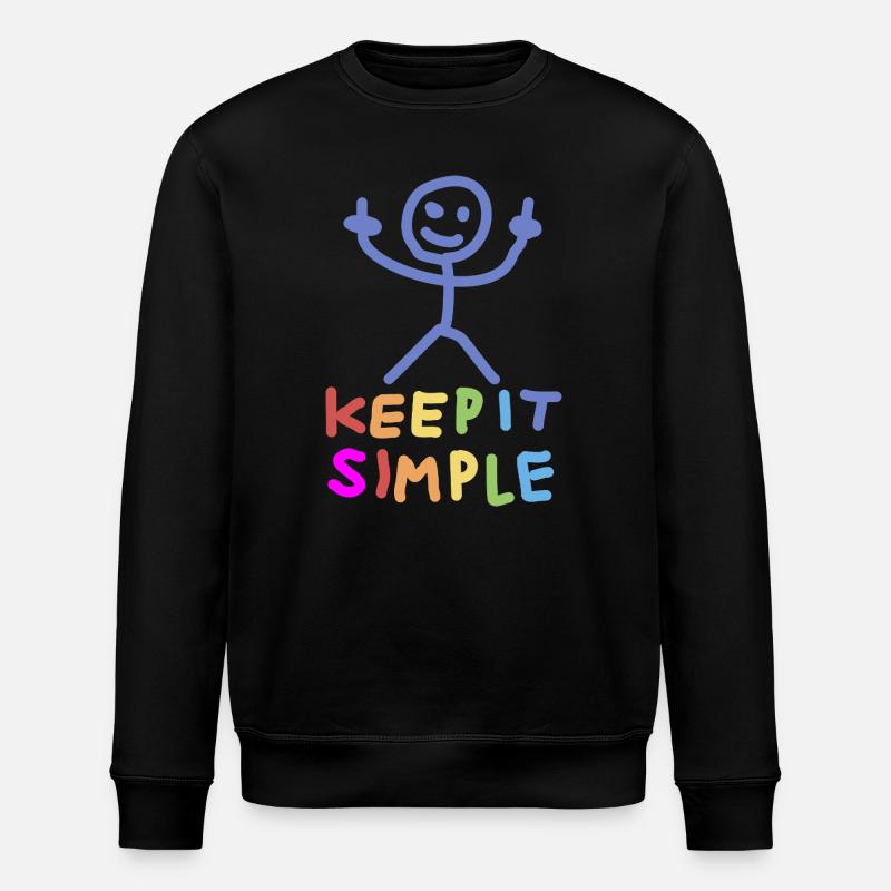 Strichmännchen Mittelfinger - Stanley/Stella Unisex Bio-Sweatshirt ROLLER - Schwarz