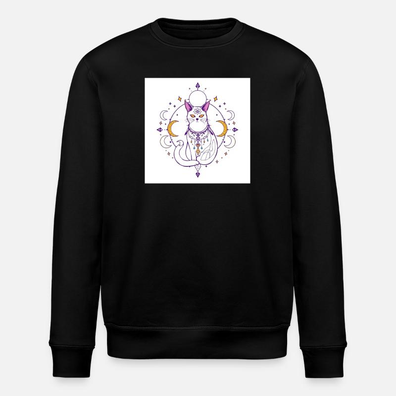 mystisch-Katze-Mond-himmlisch-A - Stanley/Stella Unisex Bio-Sweatshirt ROLLER - Schwarz
